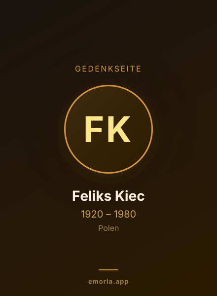 Gedenkportrait von Feliks Kiec