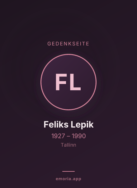 Gedenkportrait von Feliks Lepik