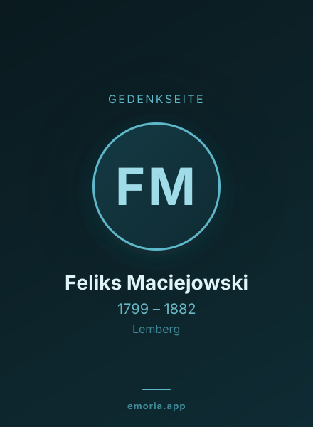 Gedenkportrait von Feliks Maciejowski