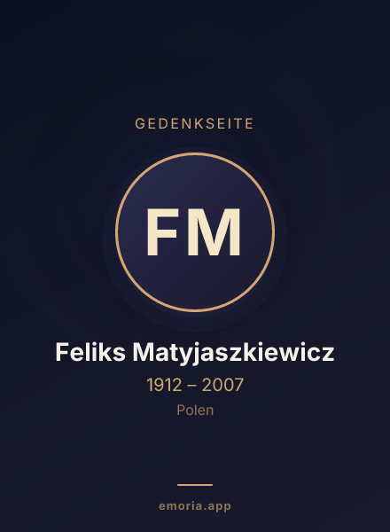 Gedenkportrait von Feliks Matyjaszkiewicz