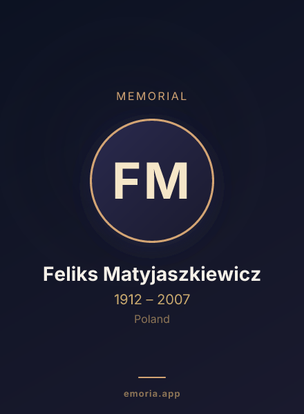 Memorial portrait of Feliks Matyjaszkiewicz
