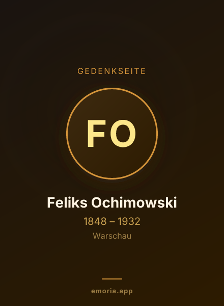 Gedenkportrait von Feliks Ochimowski