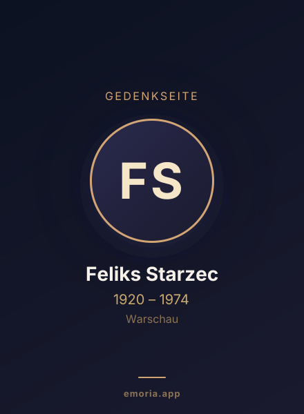 Gedenkportrait von Feliks Starzec