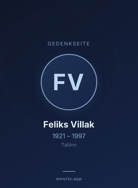 Gedenkportrait von Feliks Villak