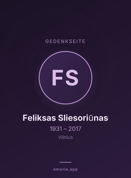 Gedenkportrait von Feliksas Sliesoriūnas