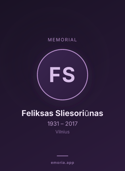 Memorial portrait of Feliksas Sliesoriūnas