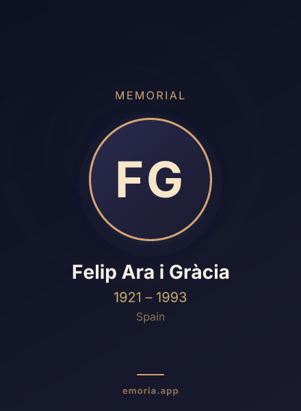 Memorial portrait of Felip Ara i Gràcia