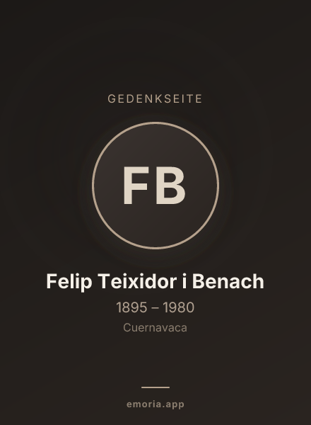 Gedenkportrait von Felip Teixidor i Benach