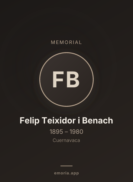 Memorial portrait of Felip Teixidor i Benach