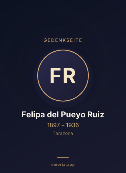 Gedenkportrait von Felipa del Pueyo Ruiz