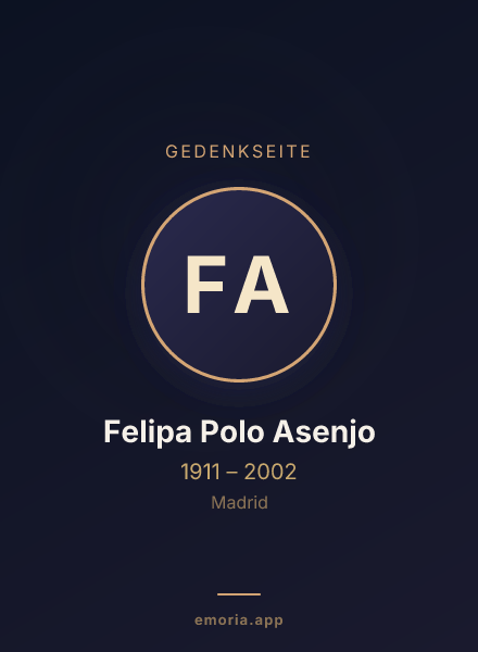 Gedenkportrait von Felipa Polo Asenjo