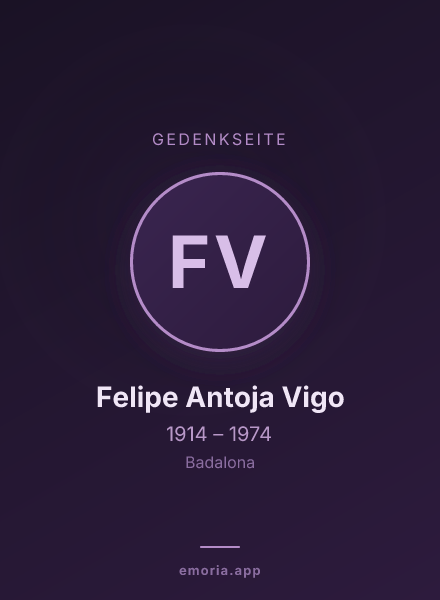 Gedenkportrait von Felipe Antoja Vigo