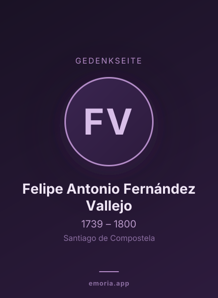 Gedenkportrait von Felipe Antonio Fernández Vallejo