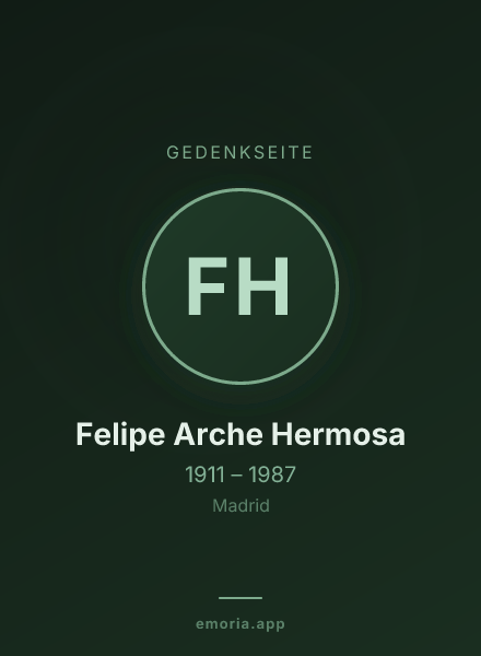 Gedenkportrait von Felipe Arche Hermosa