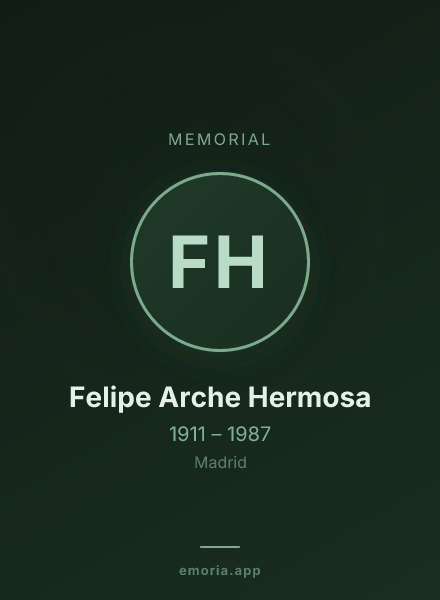 Memorial portrait of Felipe Arche Hermosa