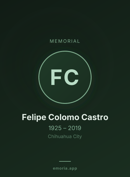 Memorial portrait of Felipe Colomo Castro