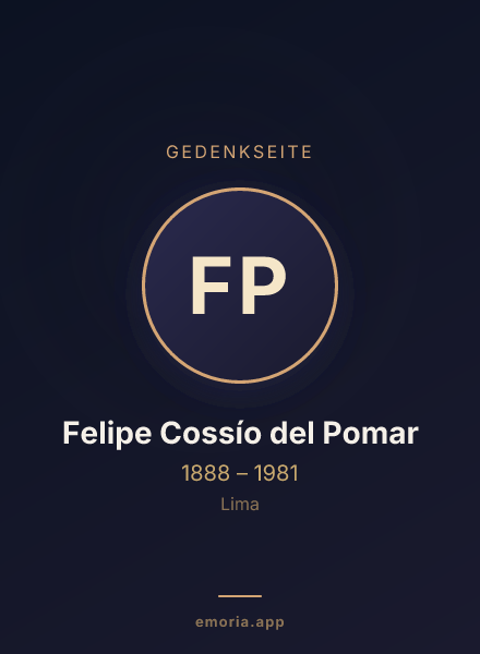 Gedenkportrait von Felipe Cossío del Pomar