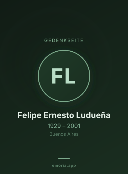 Gedenkportrait von Felipe Ernesto Ludueña
