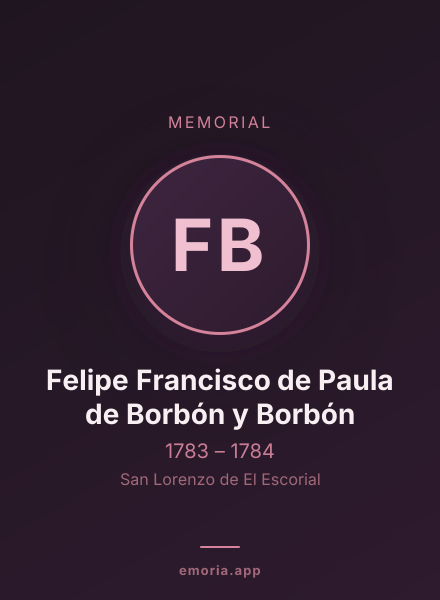 Memorial portrait of Felipe Francisco de Paula de Borbón y Borbón