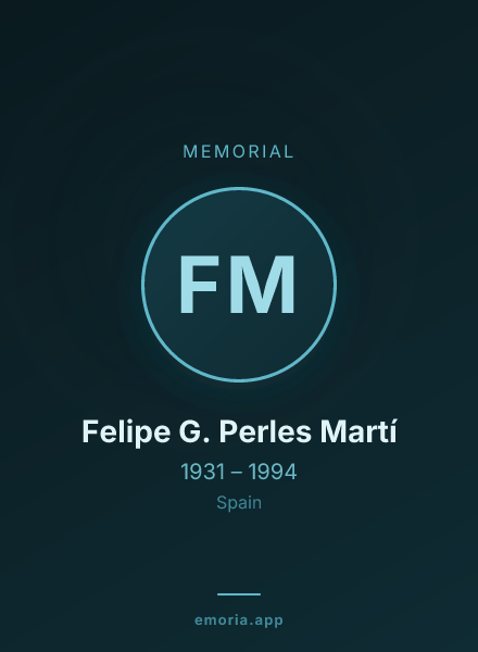Memorial portrait of Felipe G. Perles Martí