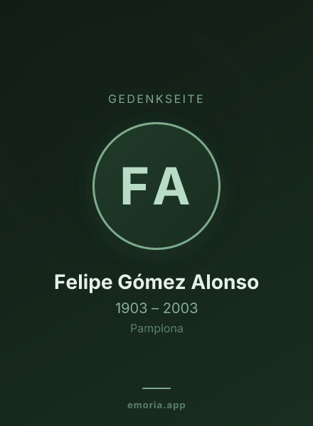 Gedenkportrait von Felipe Gómez Alonso