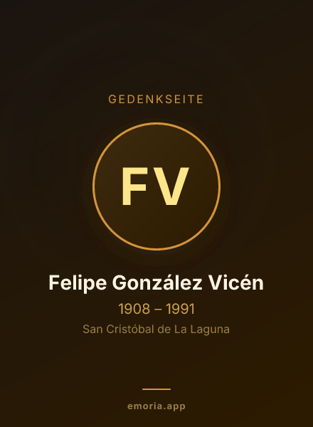 Gedenkportrait von Felipe González Vicén