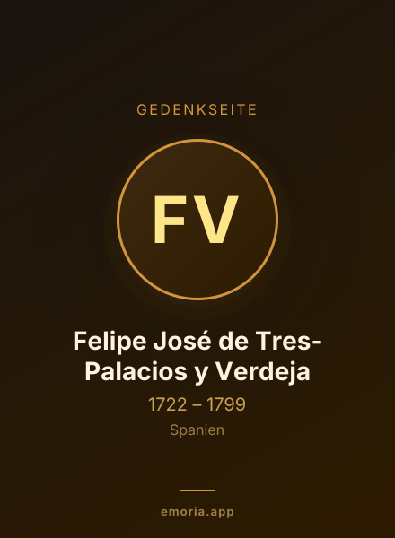 Gedenkportrait von Felipe José de Tres-Palacios y Verdeja