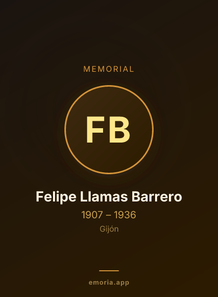 Memorial portrait of Felipe Llamas Barrero