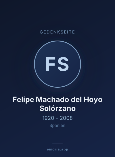 Gedenkportrait von Felipe Machado del Hoyo Solórzano