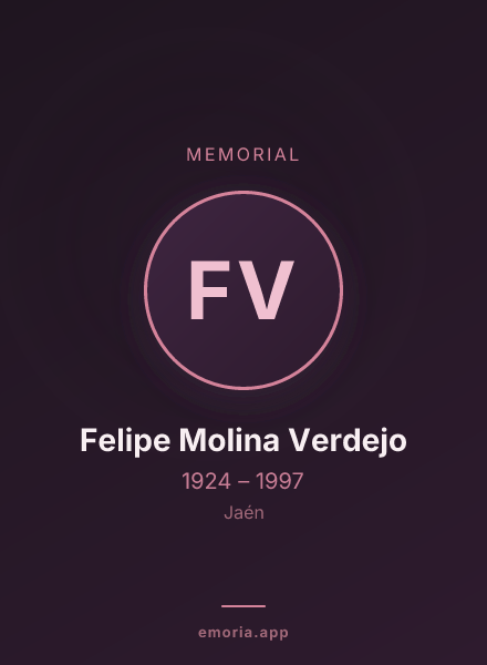 Memorial portrait of Felipe Molina Verdejo
