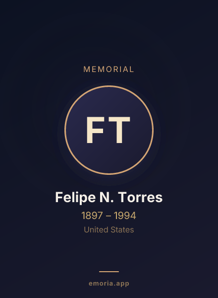 Memorial portrait of Felipe N. Torres