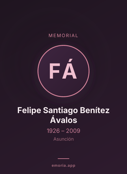 Memorial portrait of Felipe Santiago Benítez Ávalos