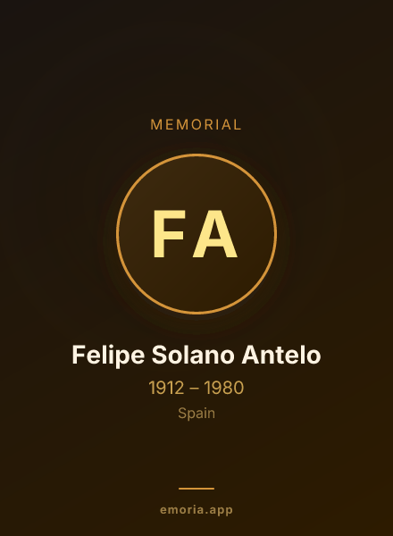 Memorial portrait of Felipe Solano Antelo