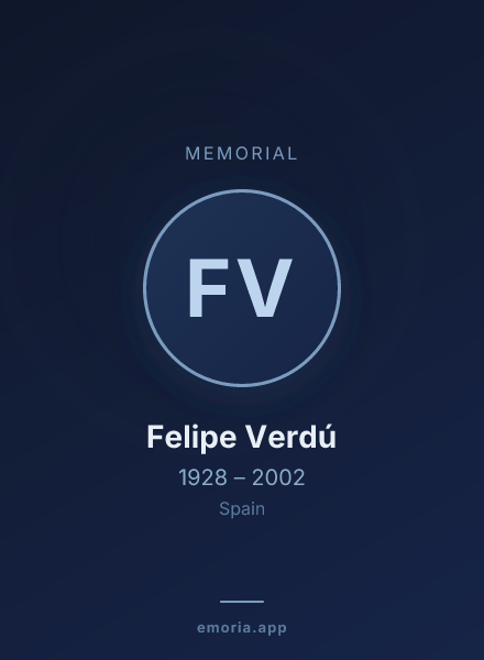 Memorial portrait of Felipe Verdú