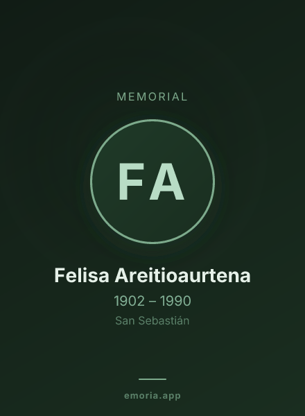 Memorial portrait of Felisa Areitioaurtena