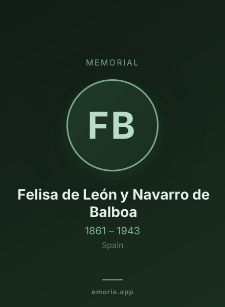Memorial portrait of Felisa de León y Navarro de Balboa