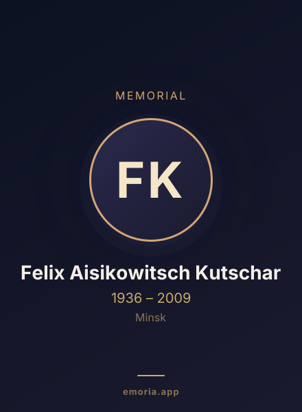 Memorial portrait of Felix Aisikowitsch Kutschar