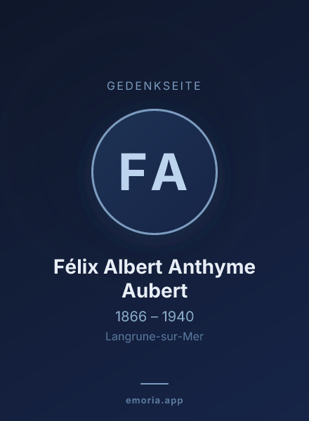 Gedenkportrait von Félix Albert Anthyme Aubert