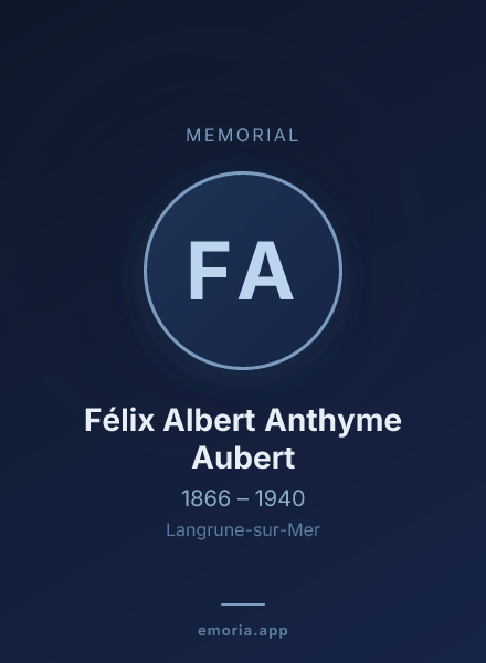 Memorial portrait of Félix Albert Anthyme Aubert