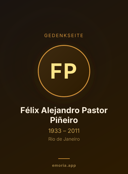 Gedenkportrait von Félix Alejandro Pastor Piñeiro