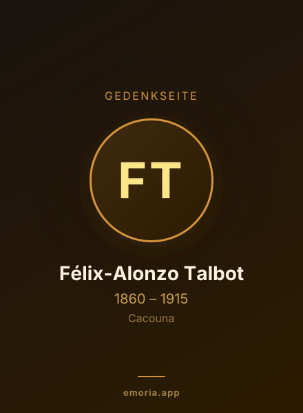 Gedenkportrait von Félix-Alonzo Talbot