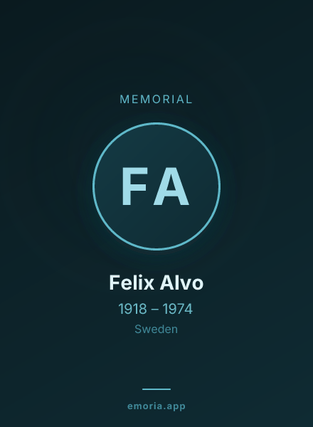 Memorial portrait of Felix Alvo