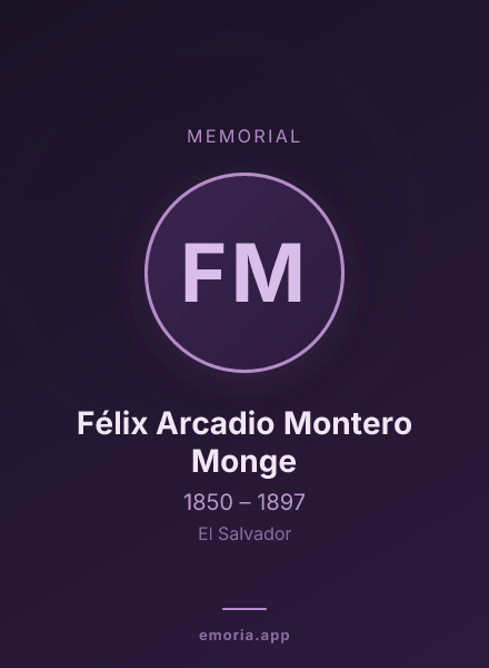 Memorial portrait of Félix Arcadio Montero Monge