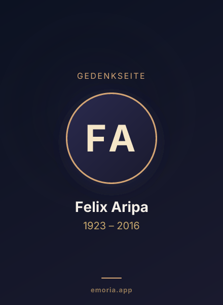 Gedenkportrait von Felix Aripa