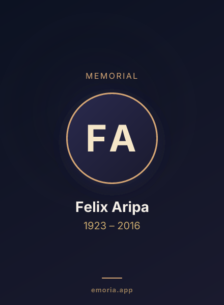 Memorial portrait of Felix Aripa