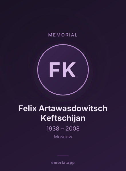 Memorial portrait of Felix Artawasdowitsch Keftschijan