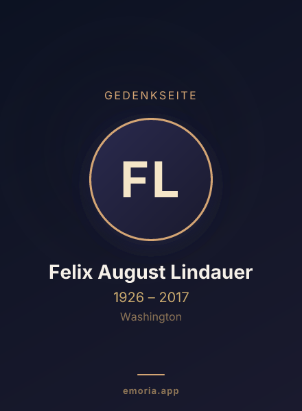 Gedenkportrait von Felix August Lindauer