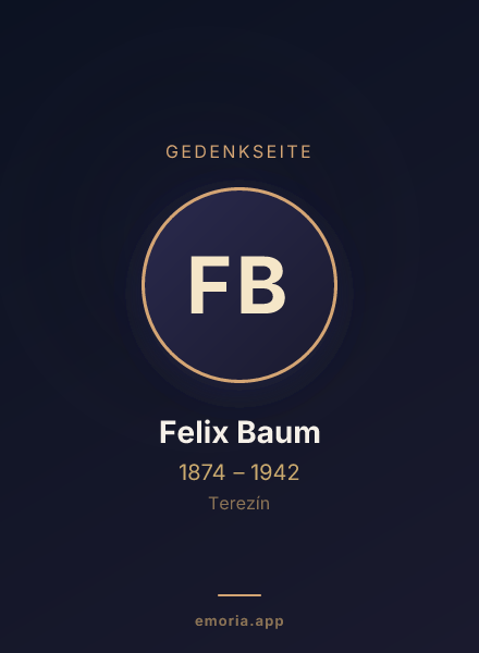Gedenkportrait von Felix Baum