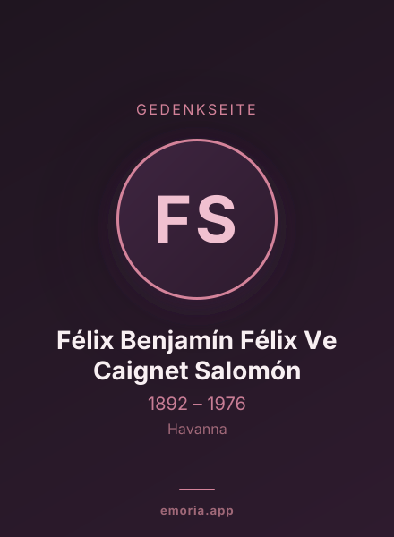Gedenkportrait von Félix Benjamín Félix Ve Caignet Salomón