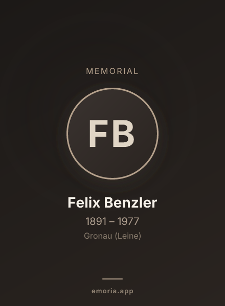 Memorial portrait of Felix Benzler